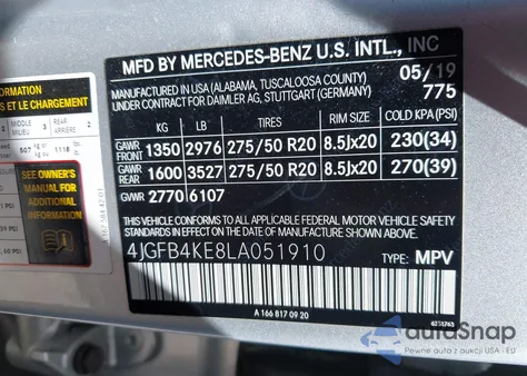 2020 Mercedes-Benz Gle 350 4Matic из США, поврежденный, VIN 4JGFB4KE8LA051910